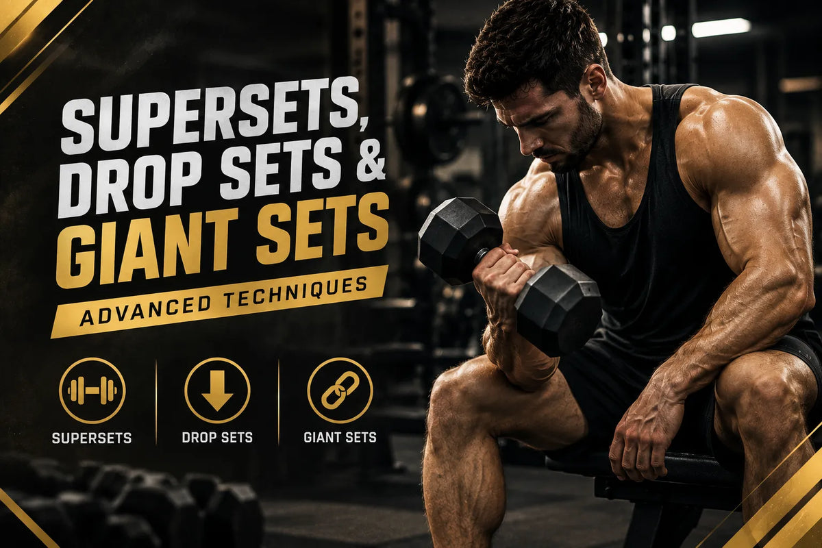 Lifter performing a drop set on the dumbbell shoulder press for muscle growth