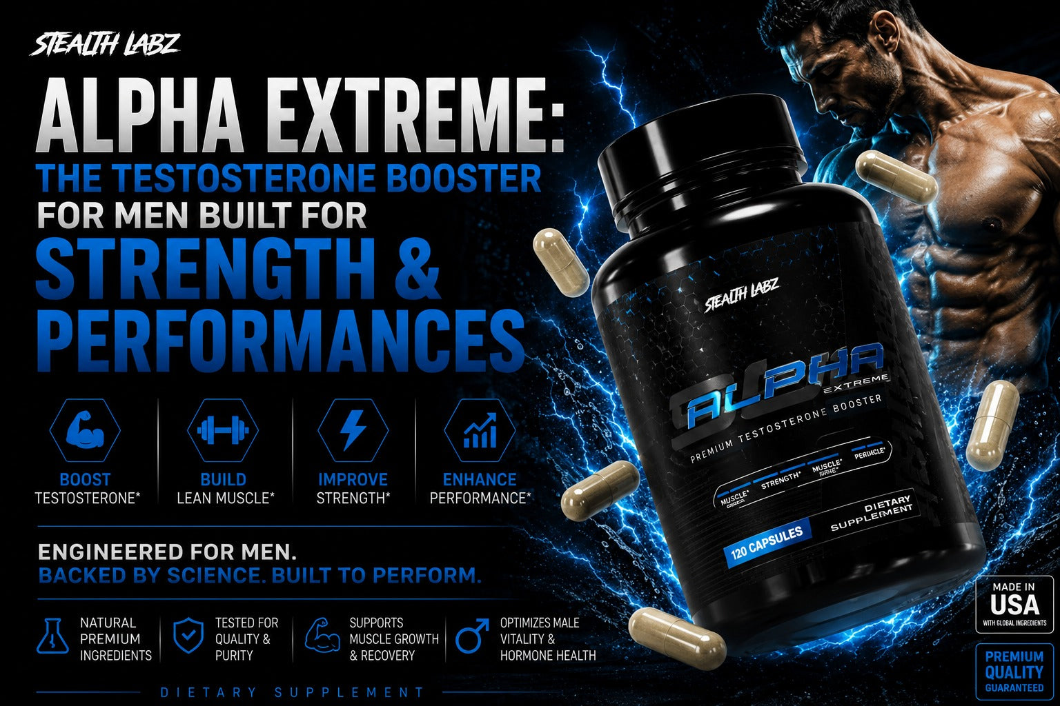 Alpha Extreme: The Testosterone Booster for Men Built for Strength and Performance